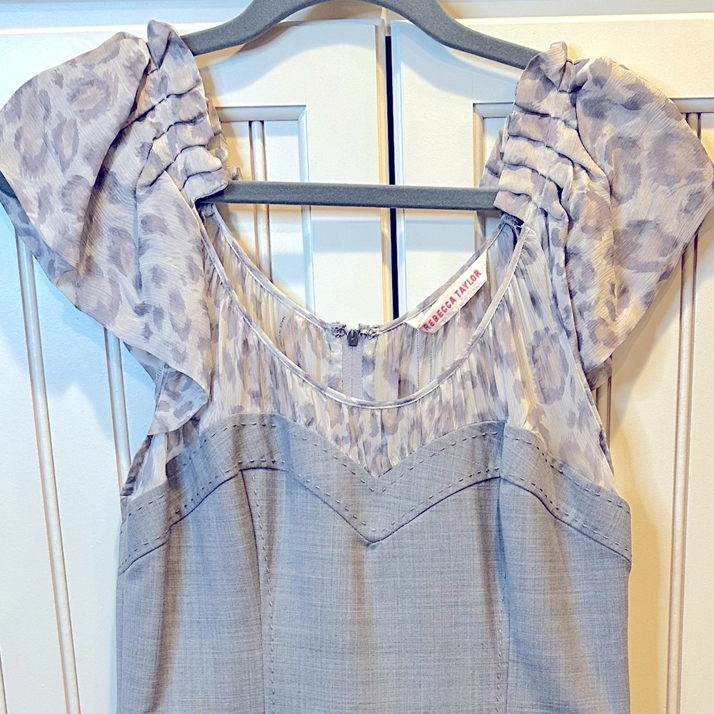 REBECCA TAYLOR Gray Bustier Combo Dress